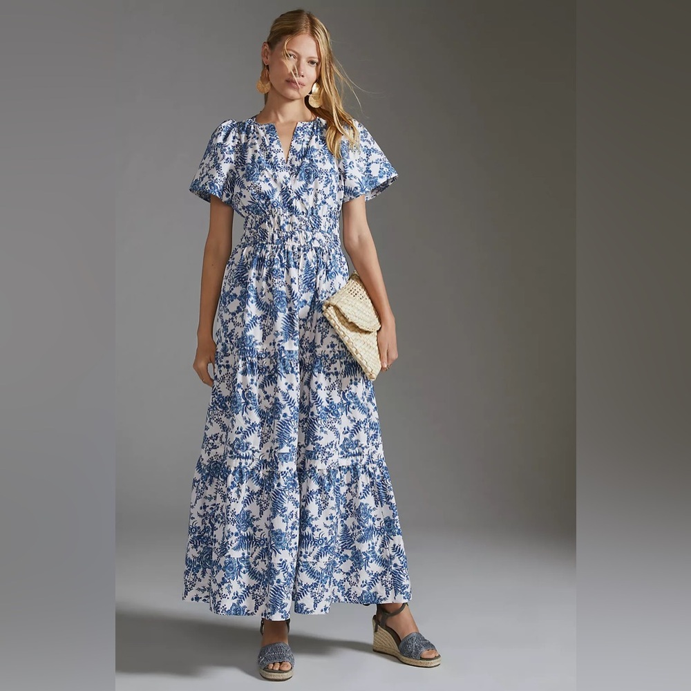 Anthropologie Somerset Maxi Tiered Dress